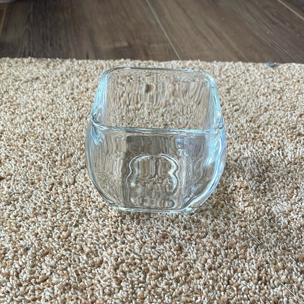 VTG Thick Heavy Clear Glass Candle Holder